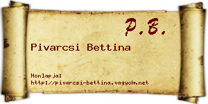 Pivarcsi Bettina névjegykártya