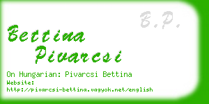 bettina pivarcsi business card
